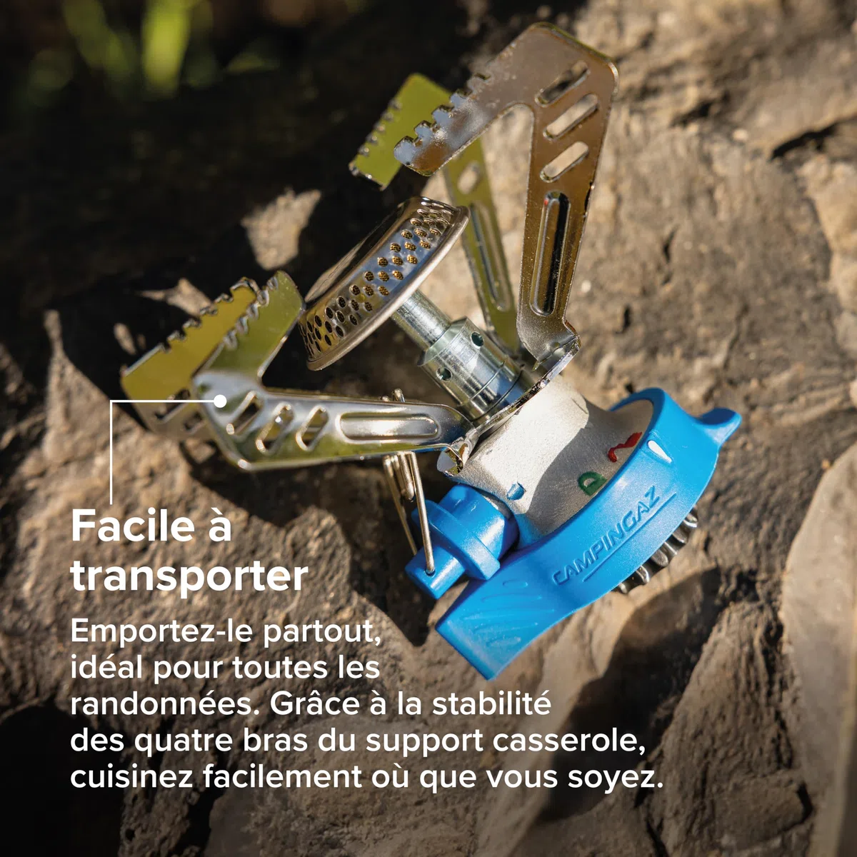 Campingaz Camping Connect réchaud à gaz|Connexion facile et double verrouillage| Réchaud léger à 1 brûleur| Puissance élevée de 1250 W | Idéal pour le camping, les festivals et le kit d'urgence 72h