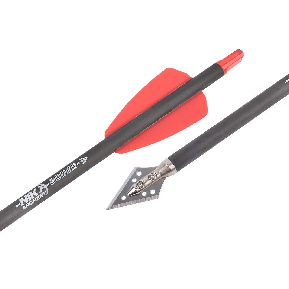 Flèches d'arbalète pour arbalètes Pistolet Flèches Carbone Carreaux d'arbalète 7.5" à tête Large pour arbalètes à 120 Grains Pointes de flèches pour tir à l'arc Chasse 6 / PCS