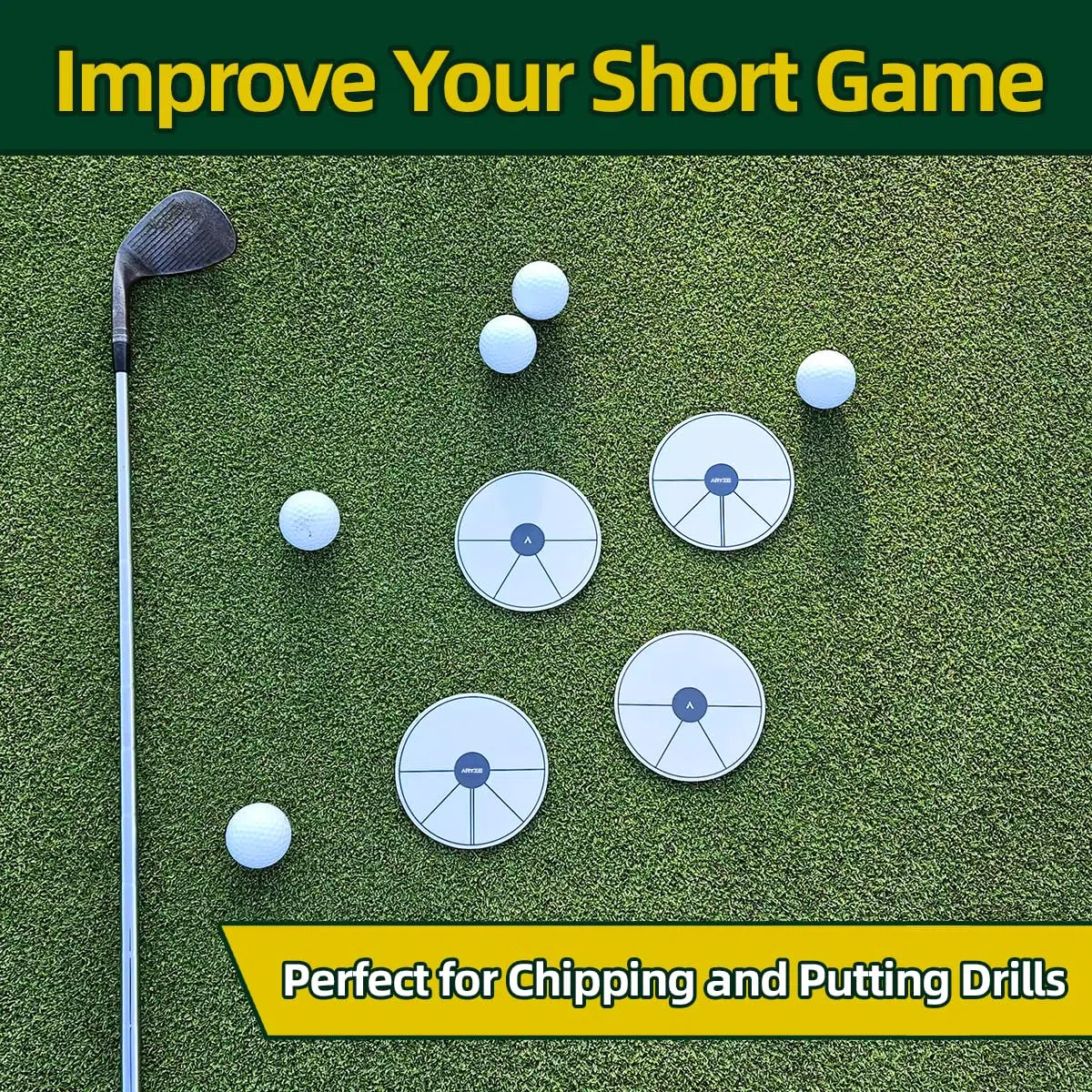 Putt Target Ghost Hole Training Aid for Putting and Chipping Practice. Taille Officielle Disque Plat de Golf pour intérieur ou extérieur. Accessoires de Golf Parfaits pour Tous Les golfeurs. Lot de 4