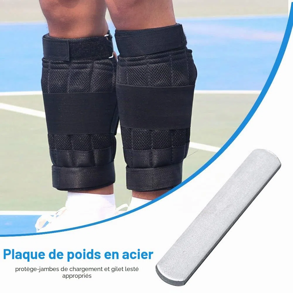 Plaques en acier pour gilet lesté, jambières, protège-tibias, plaques d'entraînement pour exercices de fitness
