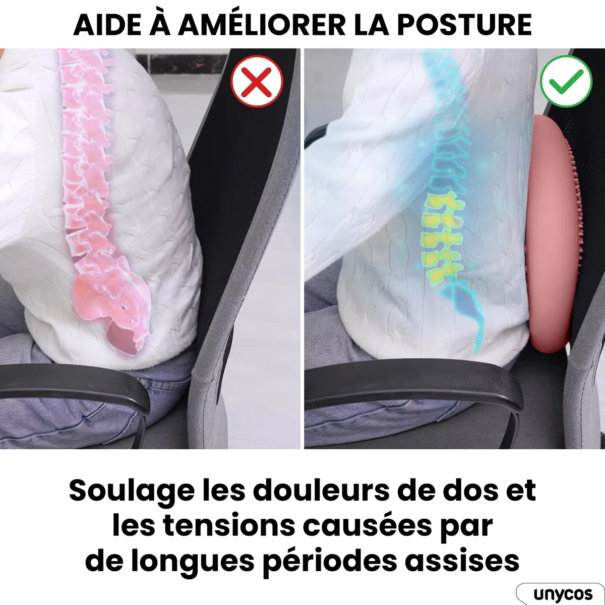 unycos - Coussin Balance d'Équilibre 33 cm, Propioceptif, Coussin Gonflable de Yoga, Entraînement de Base, Dos, Abdomen, Jambes, Fitness, Pilates, Rééducation (PureZen)