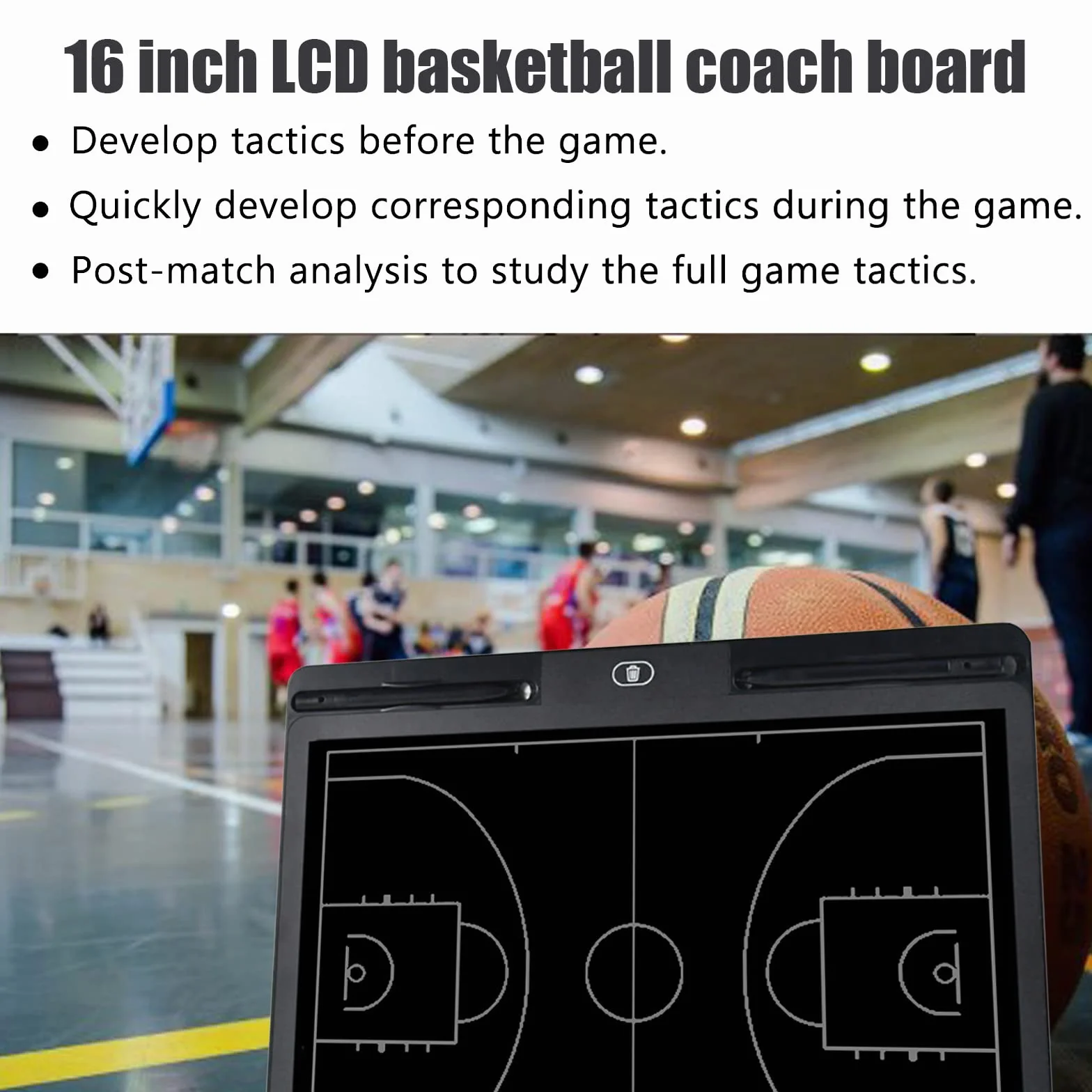 RoseFlower Électronique Tableaux Tactiques de Basket-Ball, Entraîneur Board de Basketball Panneau Tactique Basketball avec Marqueur et écran LCD - Coaching Clipboard pour Entraînement, Compétition