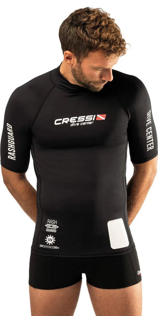 Cressi Rash Guard Man Black Dive Center T-Shirt de Protection pour Hommes à Manches Courtes Homme (Lot de 1)