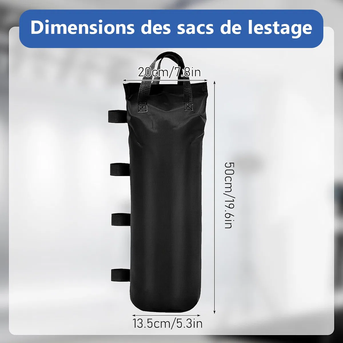 Lot de 12 Sacs de Lestage pour Tonnelle, Sacs de Sable en Tissu Oxford 800D, Capacité Totale 120 kg, Poids de Fixation Résistant pour Barnum, Tente de Jardin, Parasol Déporté et Trampoline