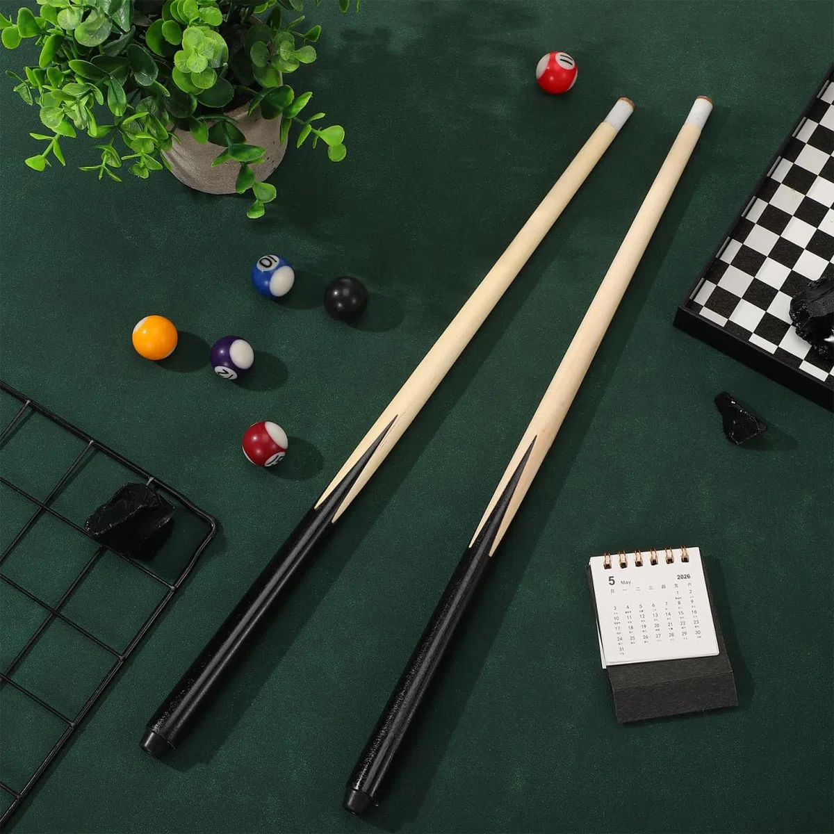 Alasum Queue de Billard Courte pour Enfants 45 cm – Confortable et Précise pour Apprentissage du Billard – pour Petits Espaces, Jeux en Intérieur, Enfants et Débutants