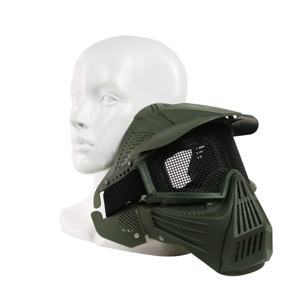 Masque Tactique en Acier pour Airsoft - Masque intégral en Maille - Masque de Protection Militaire - Idéal pour Paintball CS