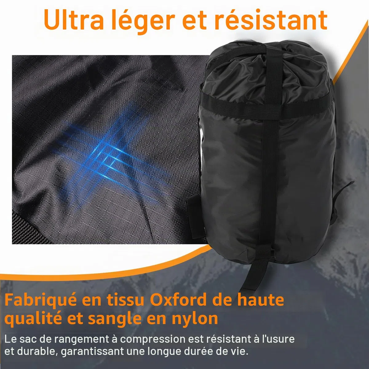 OUKENS Sac de Compression, 2 pièces Oxford Tissu en Plein Air Camping Sac de Couchage Imperméable Voyage Adulte Compression Sac de Rangement pour Vêtements Camping Voyage Randonnée