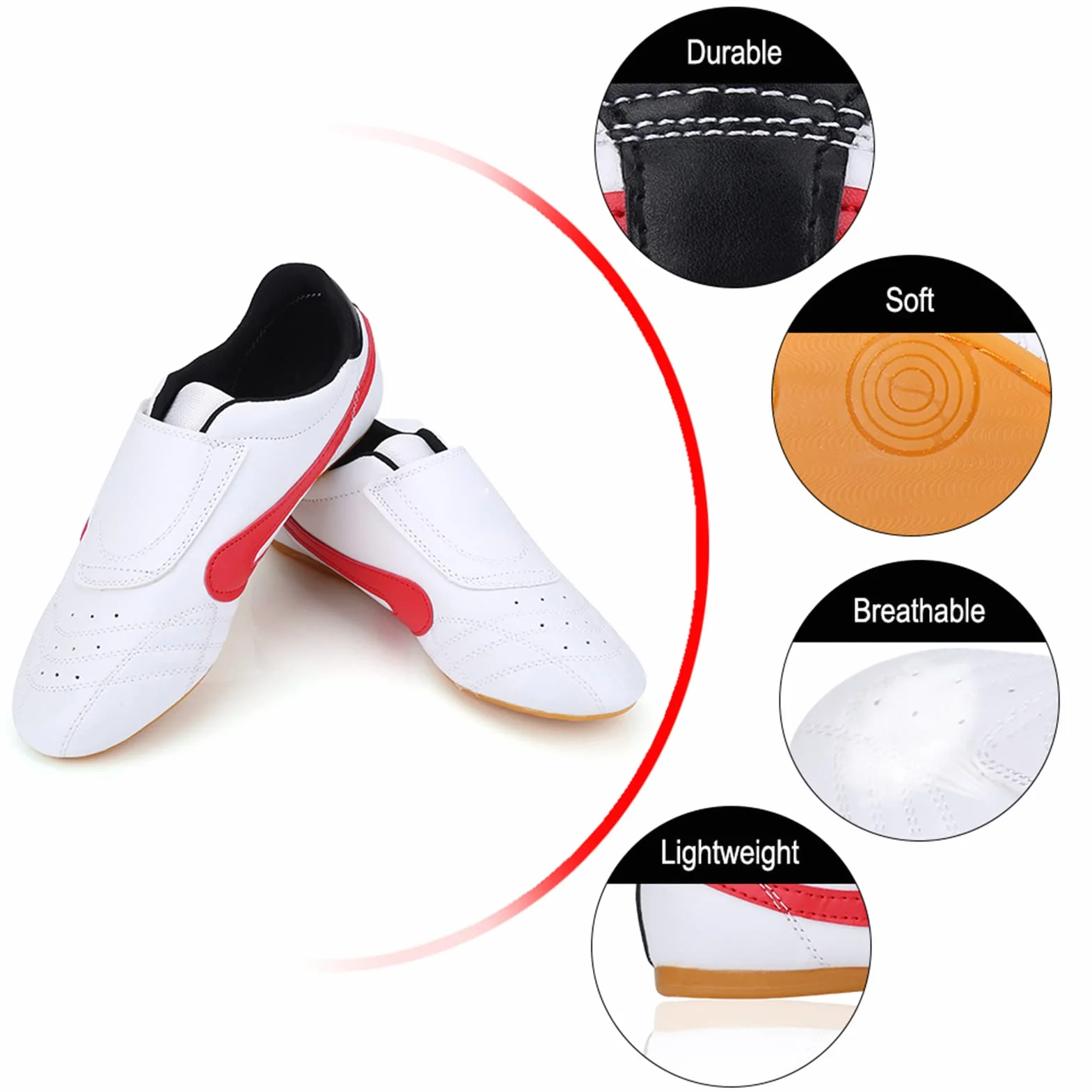 Semelles Oxford épaissies et antidérapantes Bonne élasticité Unisexe Taekwondo Boxe Kung Fu Tai Chi Sport Chaussures de Gymnastique pour Enfants Adultes Chaud