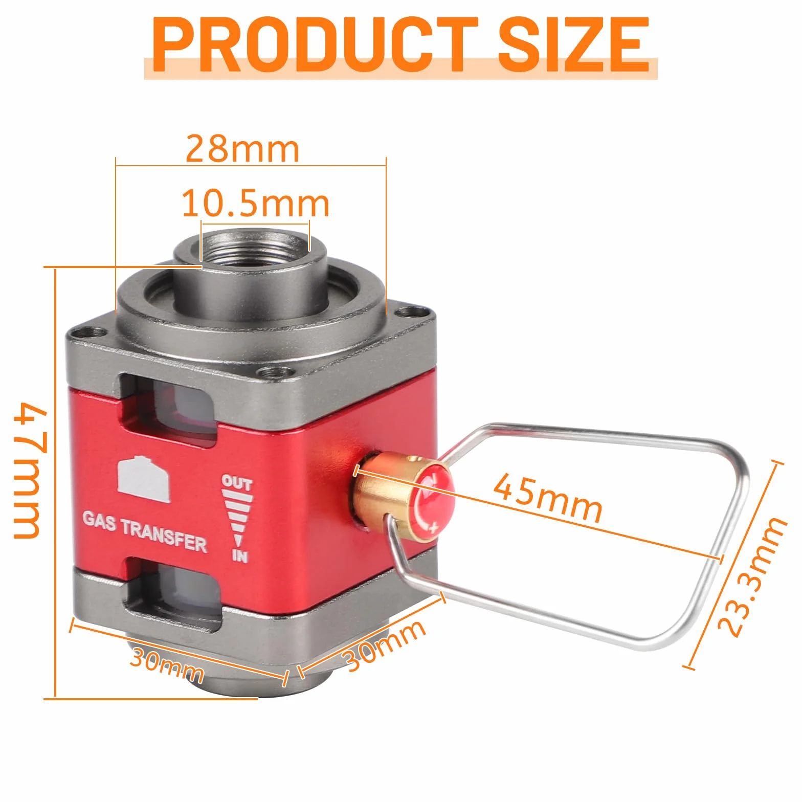 LALAGO Recharge pour Cartouche de Gaz Adaptateur-815, Valve de Gonflage à Pression de Gaz Portable avec Dac de Transport, Dispositif de Transfert Carburant pour Bouteilles avec Fenêtres Transparentes