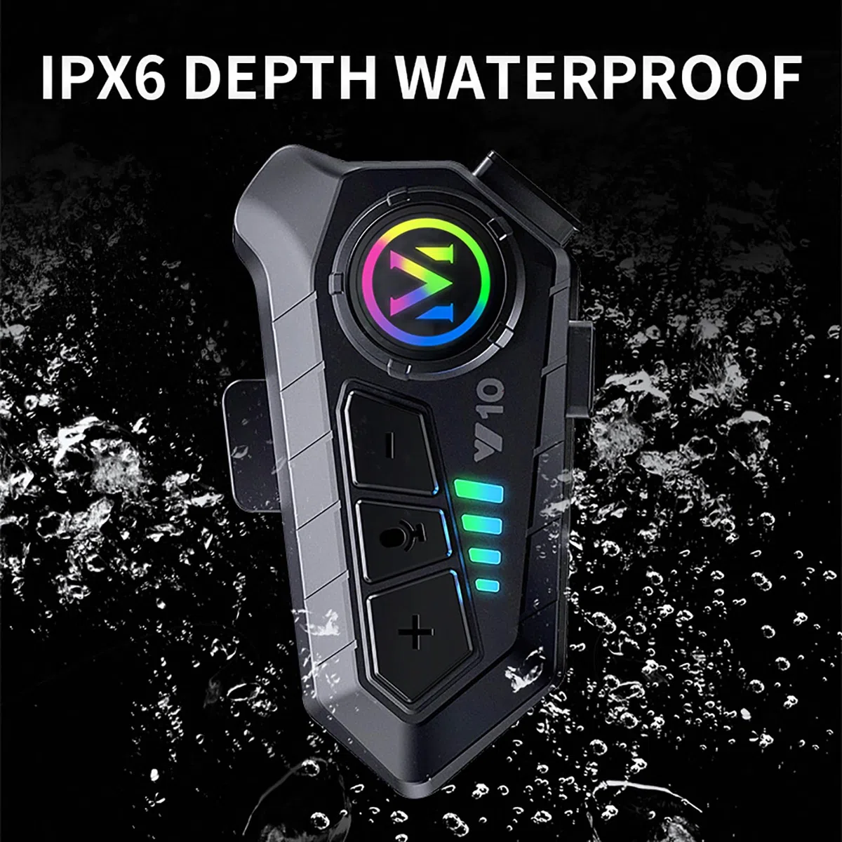Casque Moto Bluetooth Casque de Ski Antibruit Stéréo Musique Réponse Automatique ipx6 Étanche Réponse Automatique Smart Noise/Wake Up Siri 1000mAh