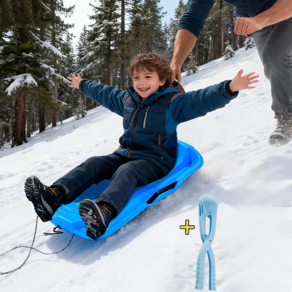 Planche de luge à neige – de luge de à grande vitesse, poignée ergonomique pour le conducteur | Équipement de loisirs pour temps froid, pelouse, , sable, adultes,