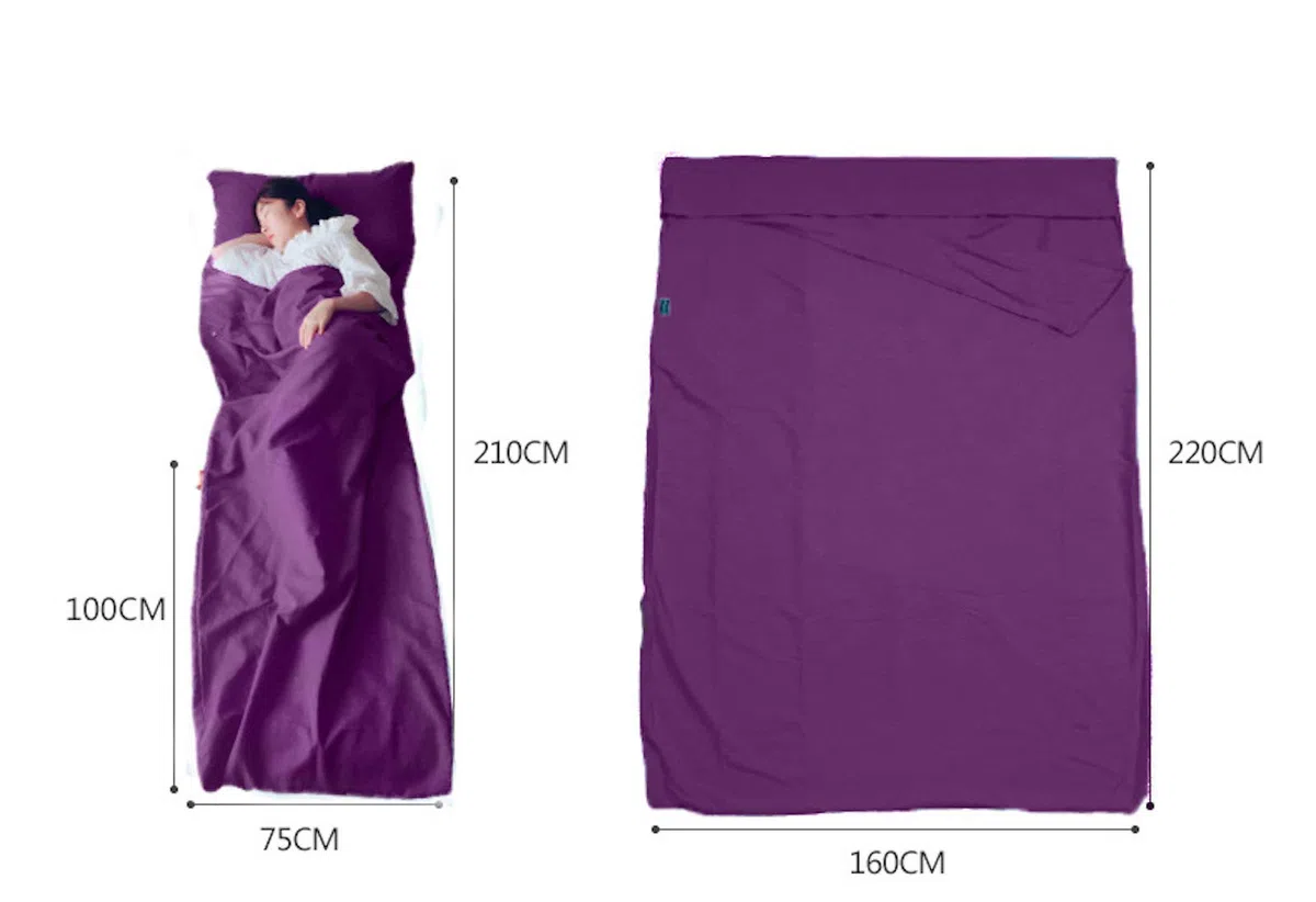 Cicilin Drap de Sac de Couchage de Voyage Portable, Microfibres Doublure Sac de Couchage Idéal pour Auberges Refuges Voyage Hôtel Camping