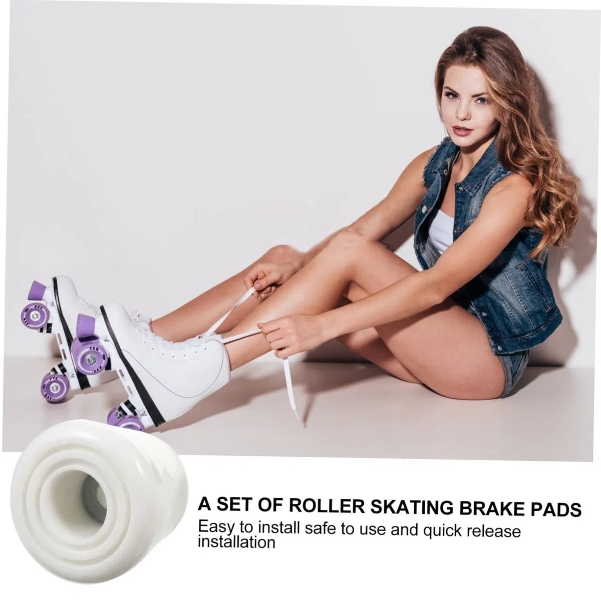 BESPORTBLE 4 Pièces Butées De Frein pour Patins à roulettes - Accessoires De Patinage avec Vis - Butées Dorteil Blanches pour Roller Freins De Patin à roulettes en Plastique Durable