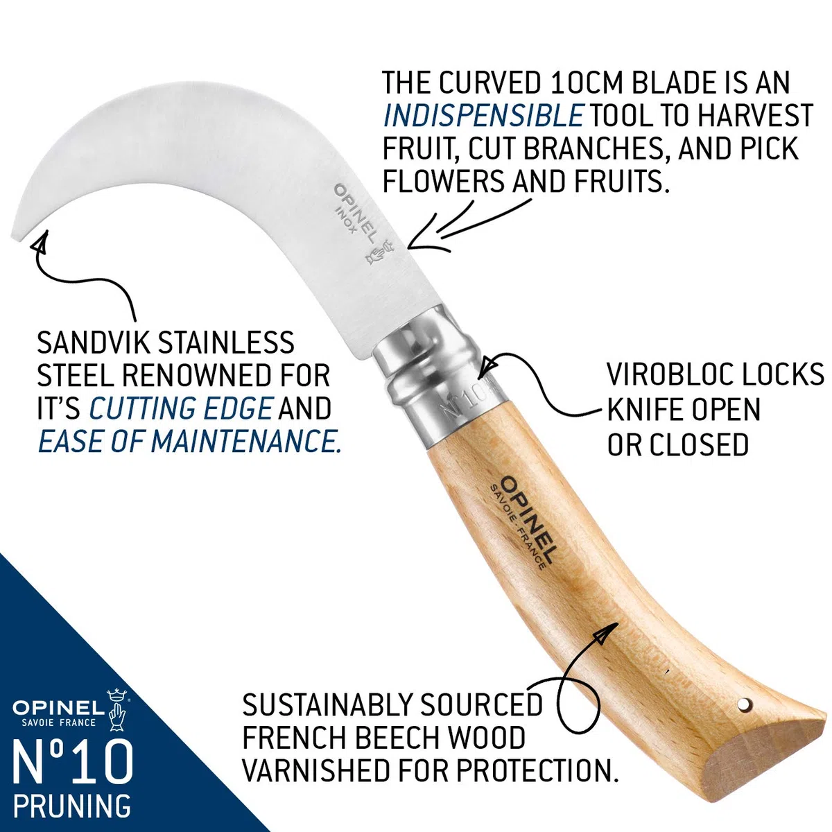 Opinel Horticultural Knife-Brown 8 cm