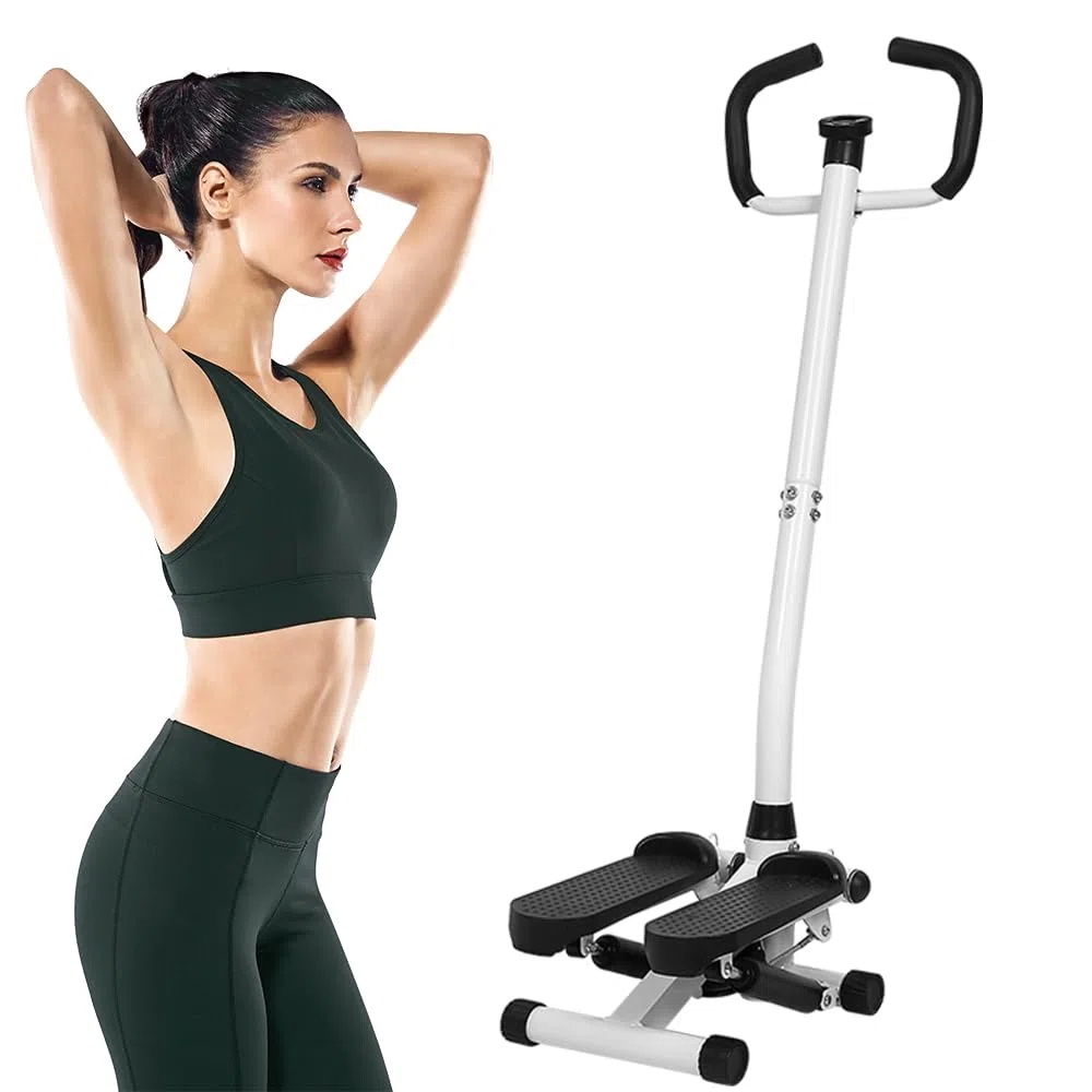 Stepper avec Guidon Stepper Fitness Appartement écran LCD Résistance Réglable Exercise Hanches Jambes lombes pour Maison Acier Steppers pour l'exercice à la Maison
