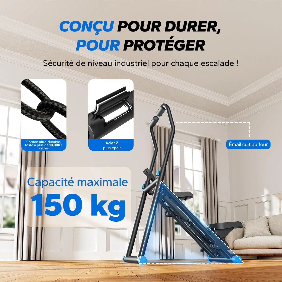 MERACH Stepper Escalier, Stair Stepper Pro,Stepper Fitness Appartement pour la Maison avec résistance réglable en 3 étapes,Folding Cardio Vertical Sport Climber avec Guidon réglable pour Büro