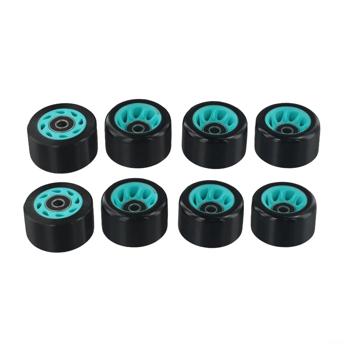 Lot de 8 roues de patins à roulettes 58 x 32 mm et 58 x 39 mm avec roulements en acier à haute teneur en carbone pour rollers à double rangée et quad, matériau PU