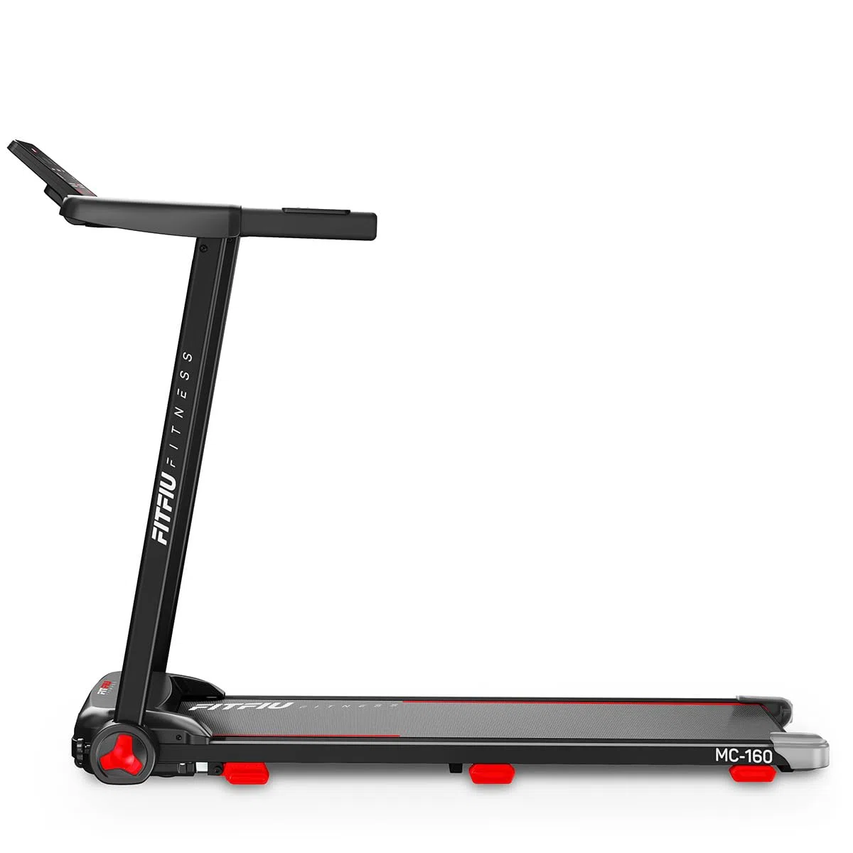 Tapis de Course Pliable avec Inclinaison 9% FITFIU Fitness 4 en 1 Vitesse Réglable 14 km/h avec Affichage LCD Connectivité APP et Fréquence Cardiaque 360º Tablet Holder Walking Pad Compact MC-160