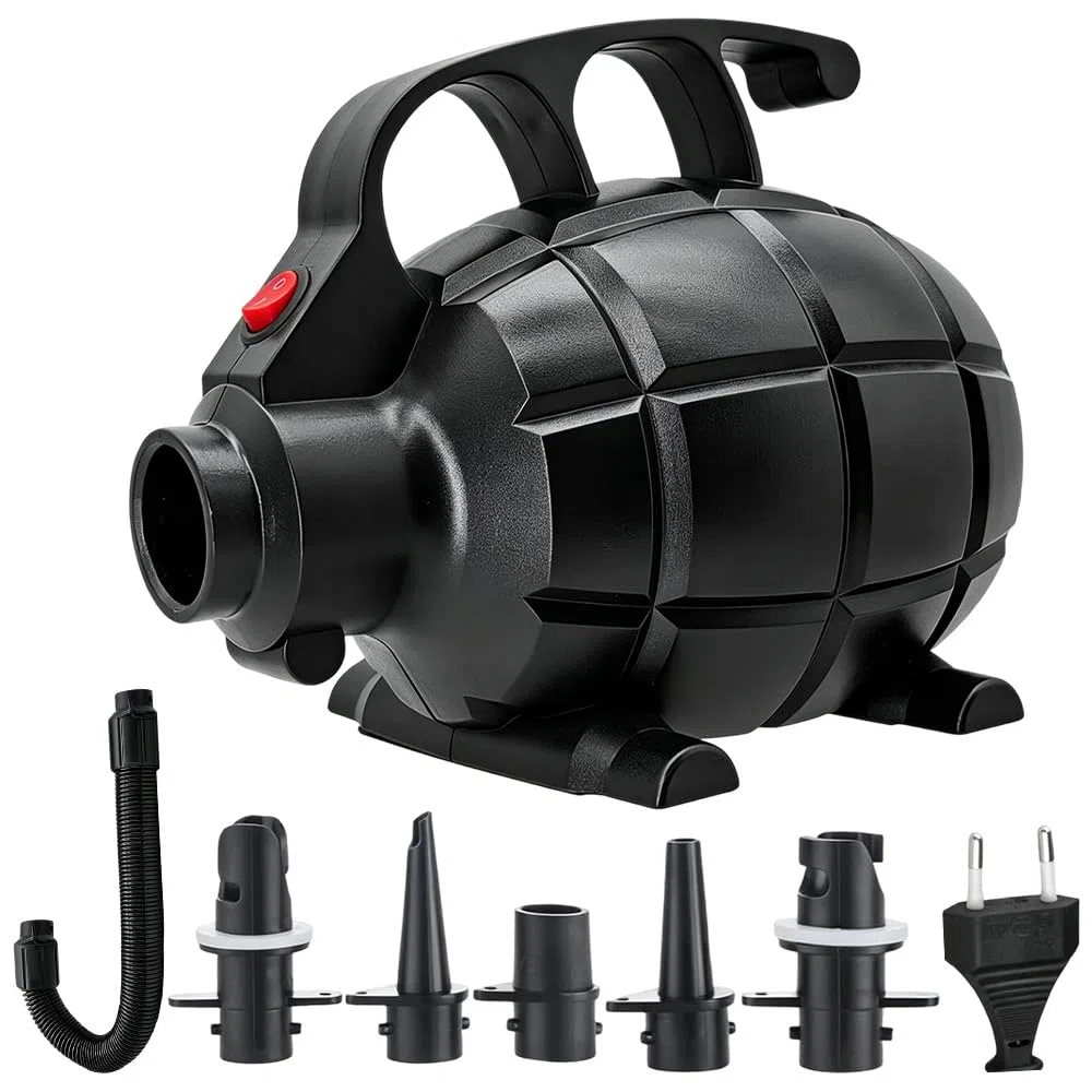 Foreverup Pompe à air électrique 600 W Airtrack - Pompe électrique avec 5 buses - Pour matelas, canapé, piscine, pataugeoire, bateau gonflable, bouées, bateaux