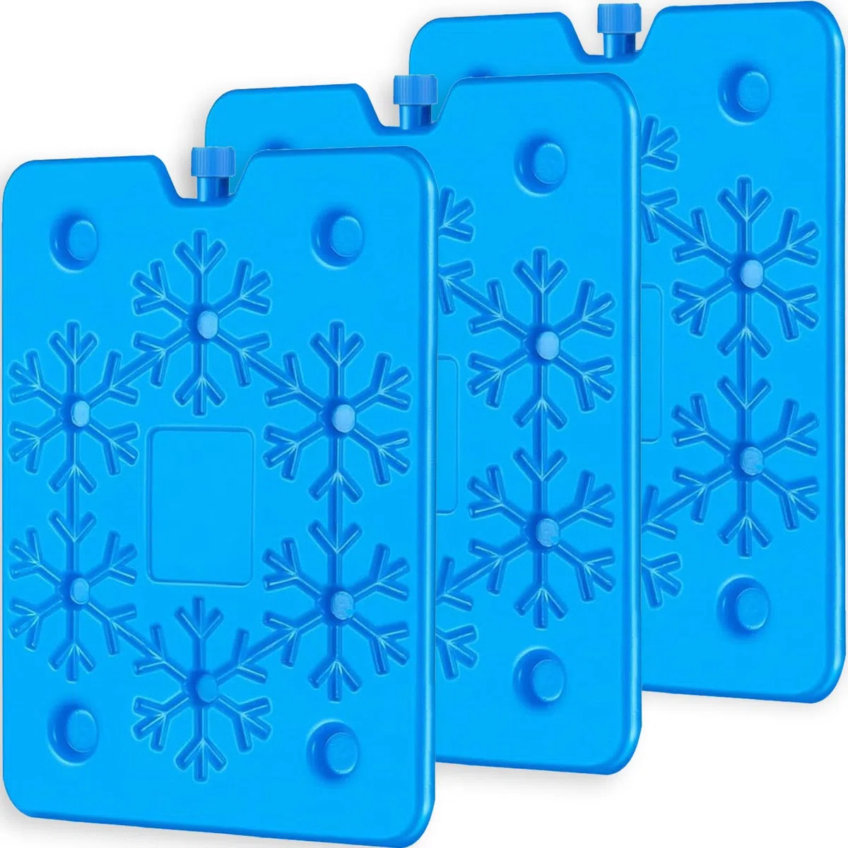 Lot de 3 grands blocs réfrigérants de 800 ml - Blocs réfrigérants plats réutilisables, éléments réfrigérants pour sac isotherme et glacière - Extra fins et longue durée de refroidissement
