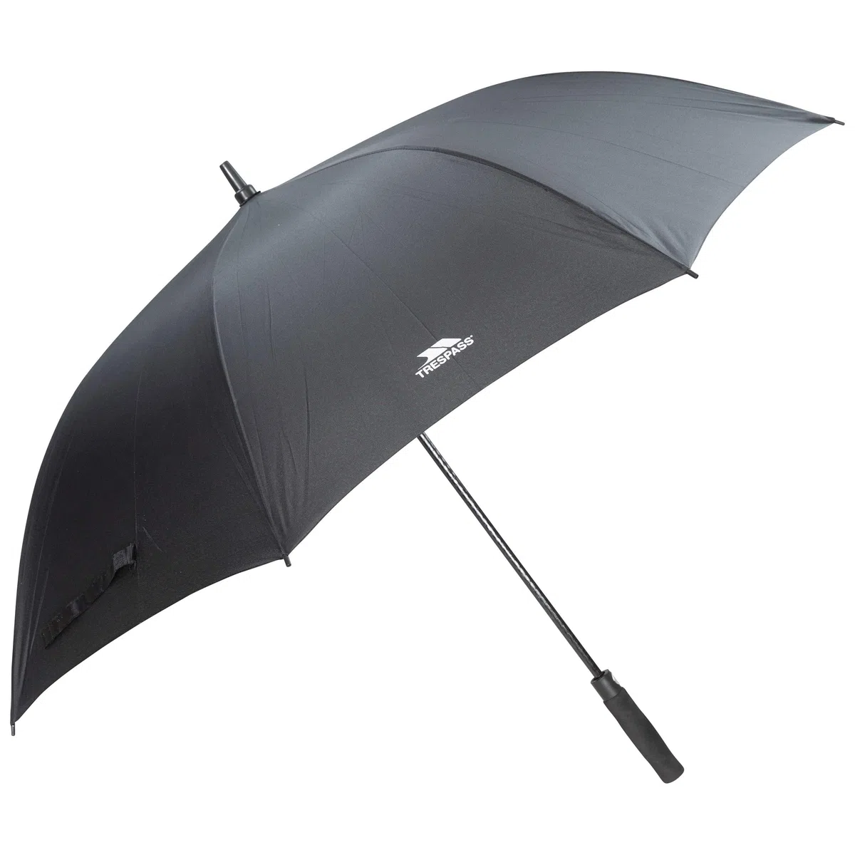 Trespass Parapluie De Golf Unisexe Birdie 76Cm : Coupe-Vent, Ouverture Automatique, Poignée Eva Souple, Housse Avec Sangle, Embout Plastique, Armature Fibre De Verre, Toile 190T Polypongee.