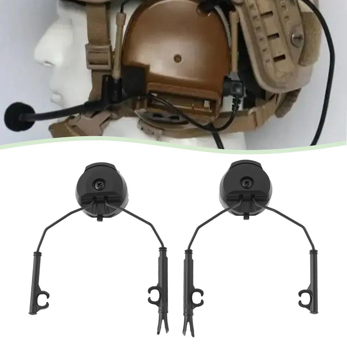 OTOTEC 1 paire d'adaptateurs tactiques pour rail de casque - Compatible avec prise en charge du casque Peltor Comtac - Pour connexion aux casques des séries Fast/ACH/MI