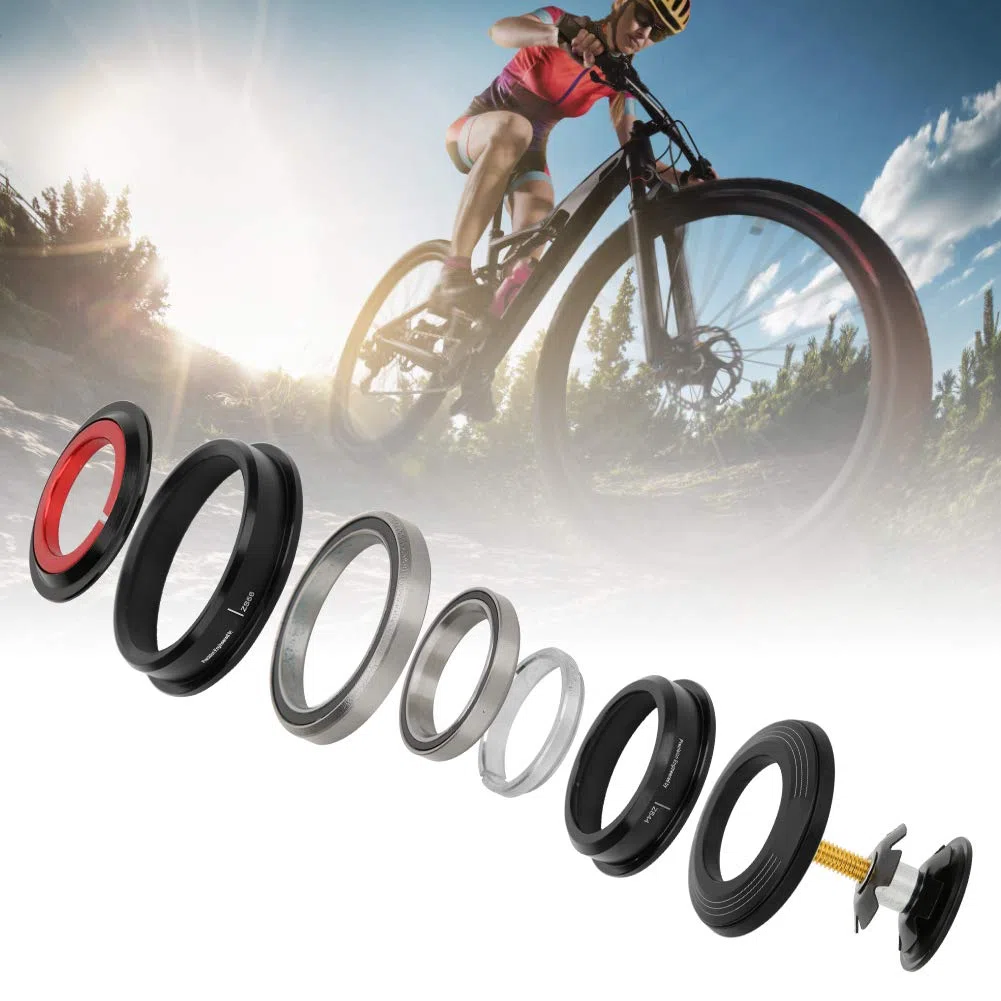 Nikou Jeu de Direction Conique pour Vélo, CNC ZS44/ZS56 Tube Conique Externe Tube à Tête Conique Conique Droit Double Usage Roulement de Casque Conique