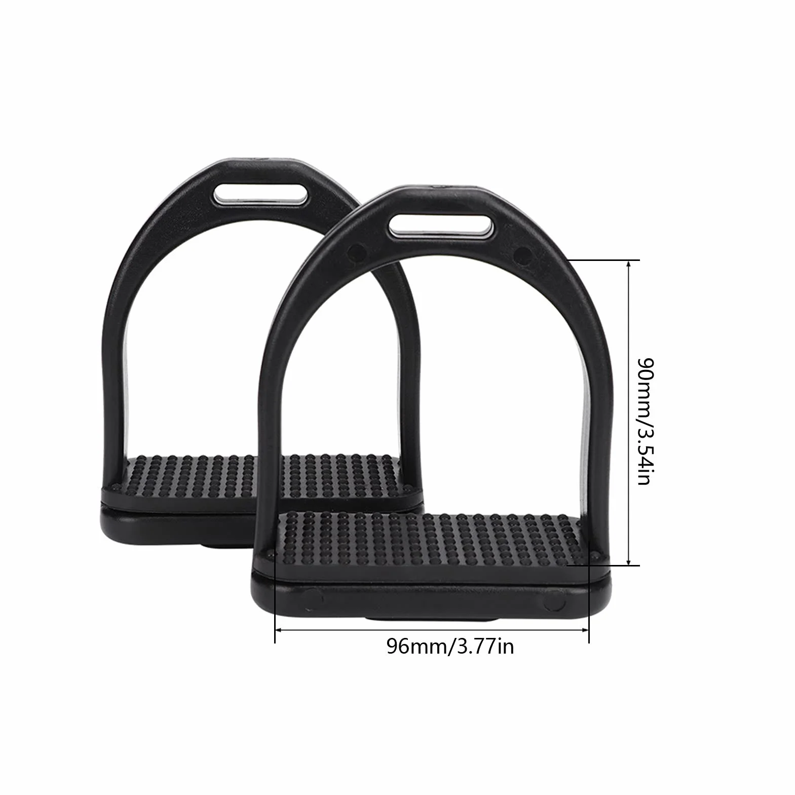 Cheval étriers, 2pcs Haute résistance étriers équestres avec Anti-dérapant Tapis en Caoutchouc pour équitation(S)
