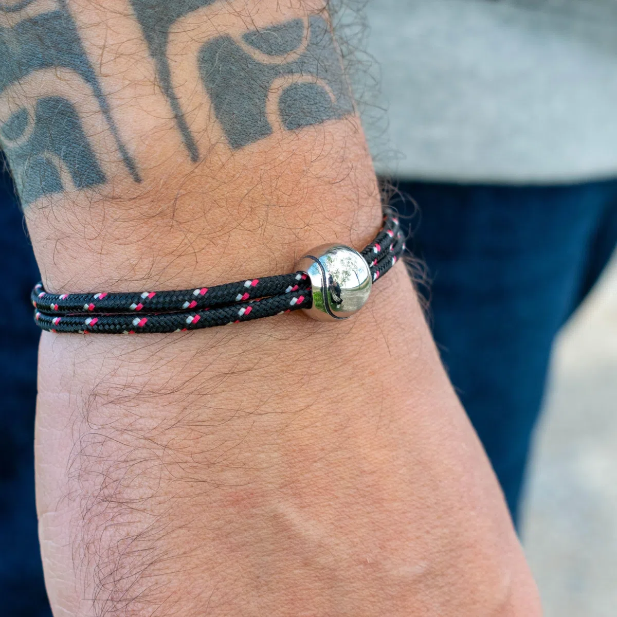 Ernestine - Bracelet Tennis réglable en acier inoxydable - Idée cadeau tennis homme femme - Bracelet sport padel - Cadeau Homme Noël anniversaire fête des pères - fête des grands-pères - bijou padel