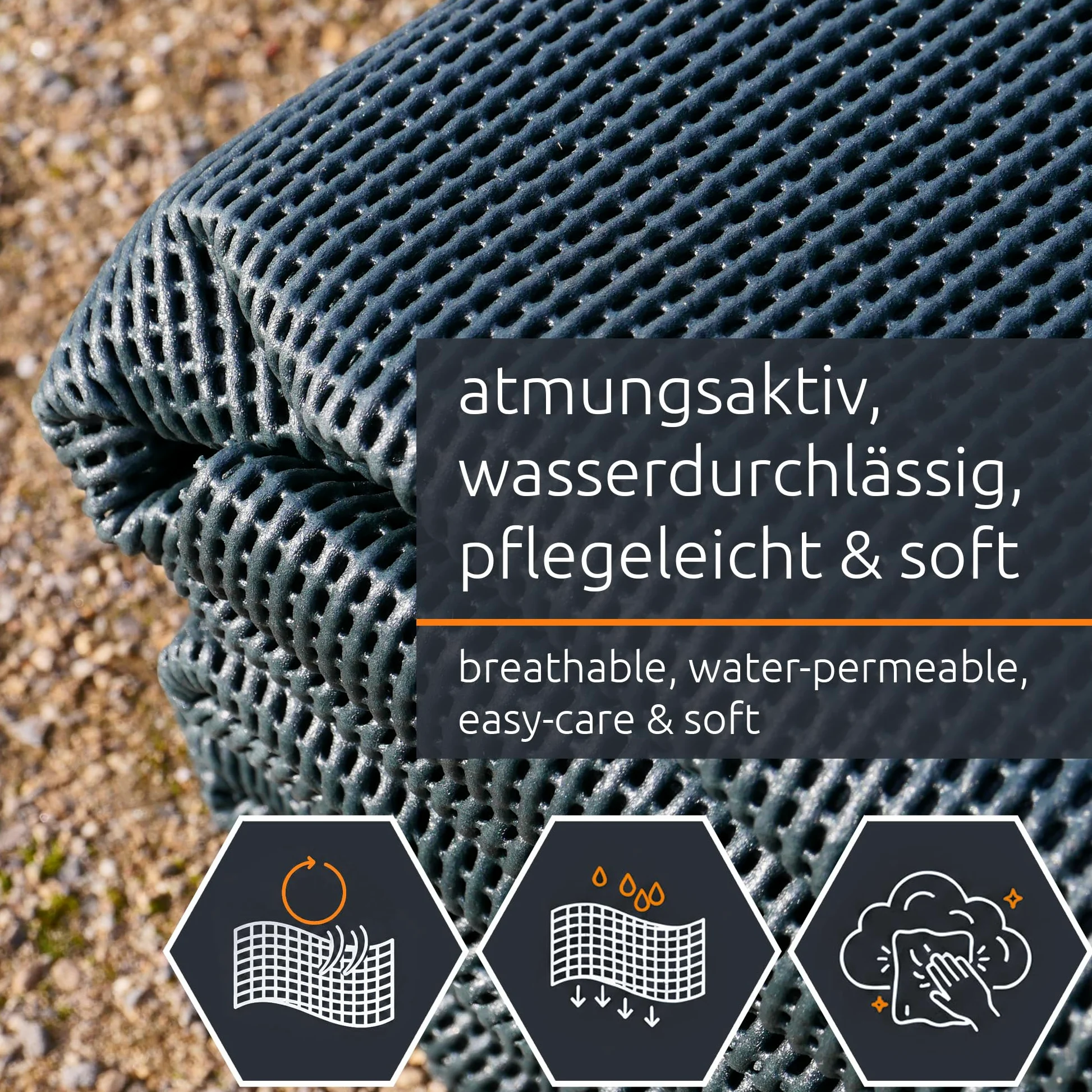 your GEAR Tapis doux d'extérieur - 8 tailles de 200 x 300 à 300 x 600 cm - Tapis d'auvent doux - Tapis de tente - Tapis de camping avec clips, piquets et sac de transport - Découpable - 3 x 6 cm