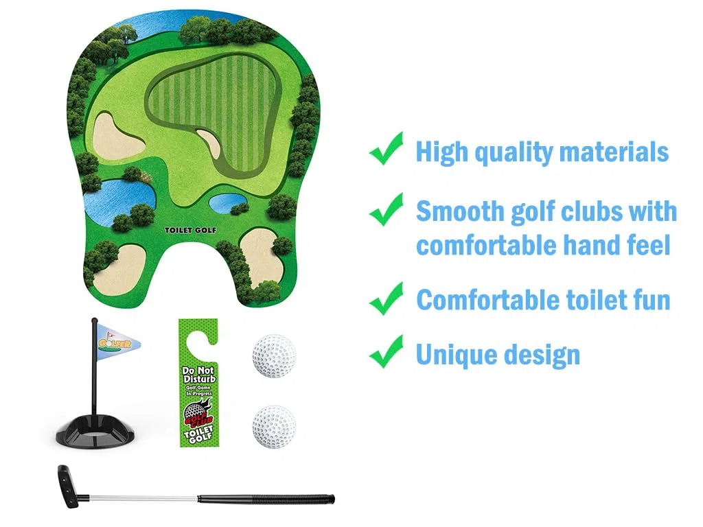 Coffret Cadeau De Golf De Toilette, Mini Golf pour La Maison, Cadeau Golf pour Homme, Mini Golf Cadeaux pour Hommes, Mini Golf Toilette, pour La Maison, Cadeau d'anniversaire