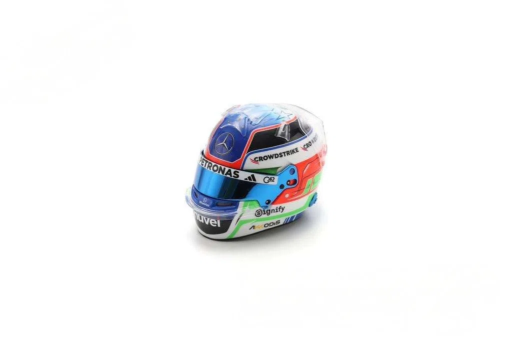 Spark Mercedes AMG Petronas F1 Team, produit officiel modèle 2025, Kimi Antonelli Saison 2025, mini casque à l'échelle 1/5