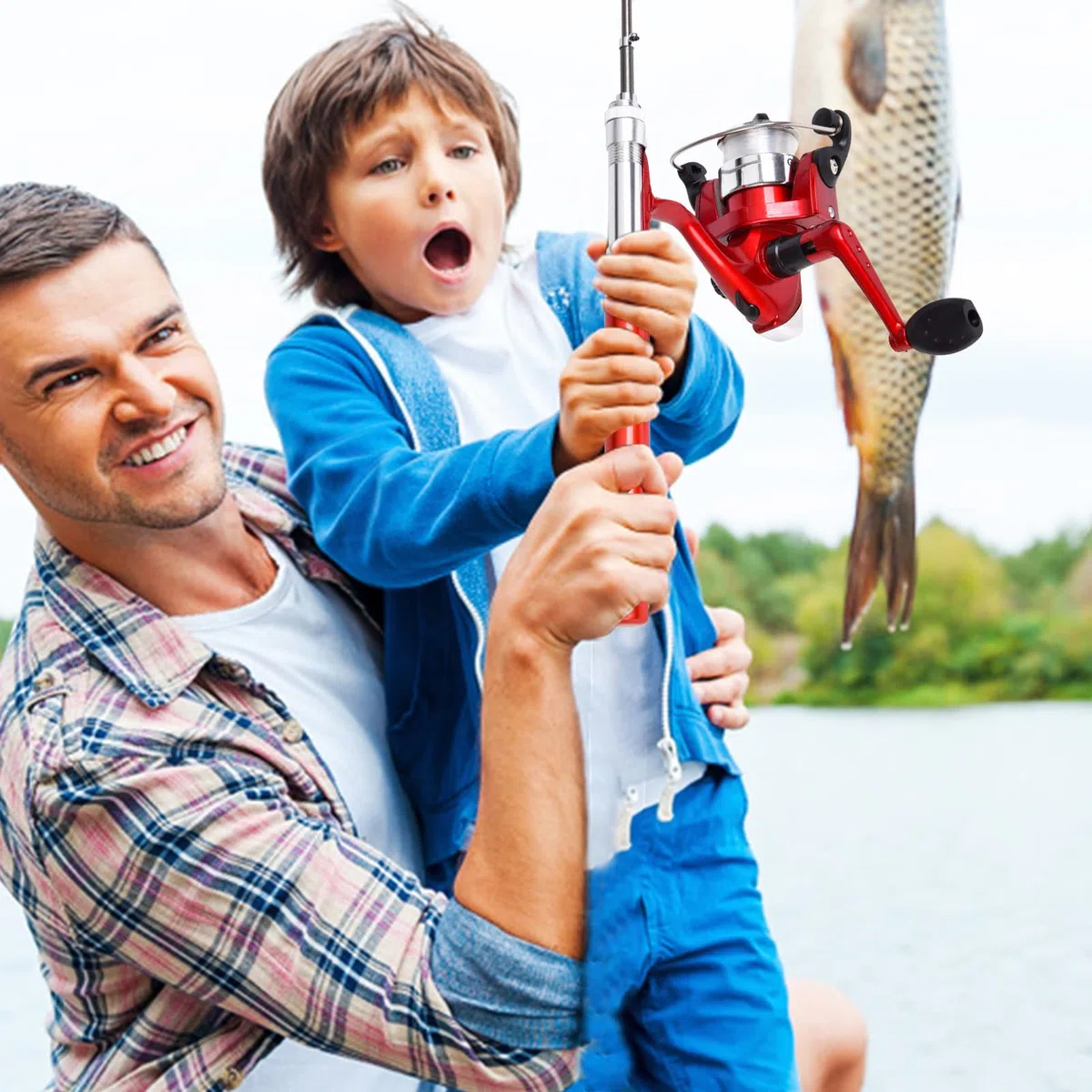 Canne à pêche Stylo,Canne à pêche et Moulinet Combos Spinning - Ensemble Moulinet Canne à pêche Stylo, kit Canne à pêche Pliable Mini Poche Canne à pêche télescopique + Woteg