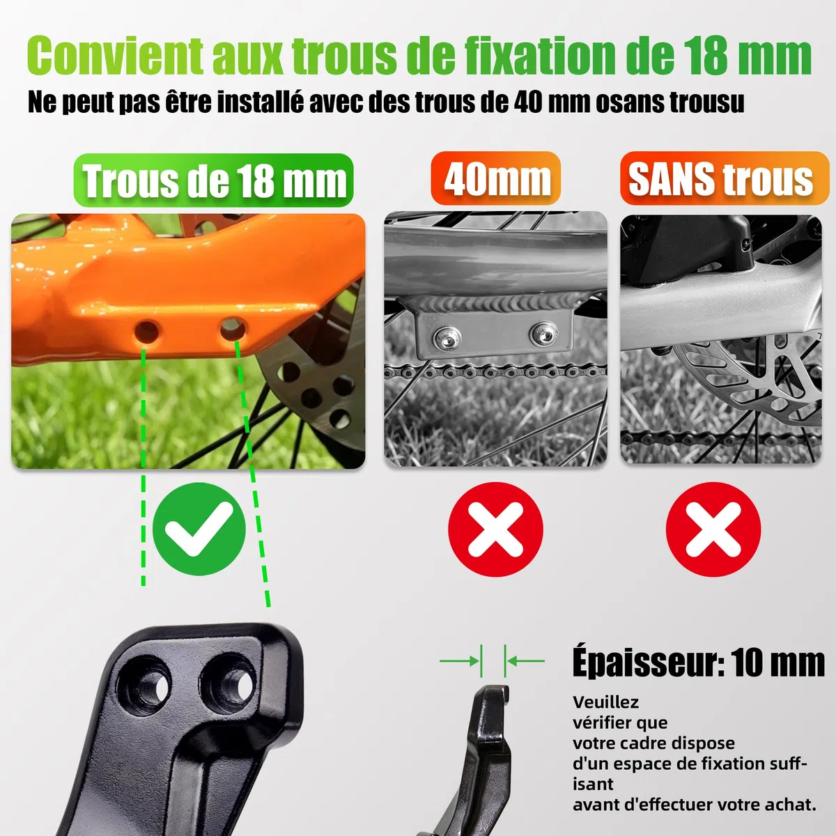 RBRL Béquille de vélo de 24 à 29 Pouces, Stable et antidérapante, réglable en Hauteur, en Alliage d'aluminium, pour VTT, vélo de Route, vélo électrique