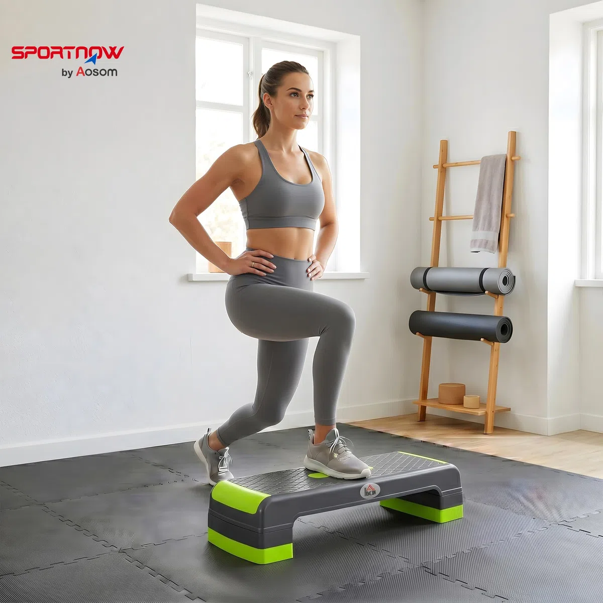 HOMCOM Stepper aérobic fitness hauteur réglable 3 niveaux 10/15/20 cm surface antidérapante plastique 78 x 28 x 20 cm