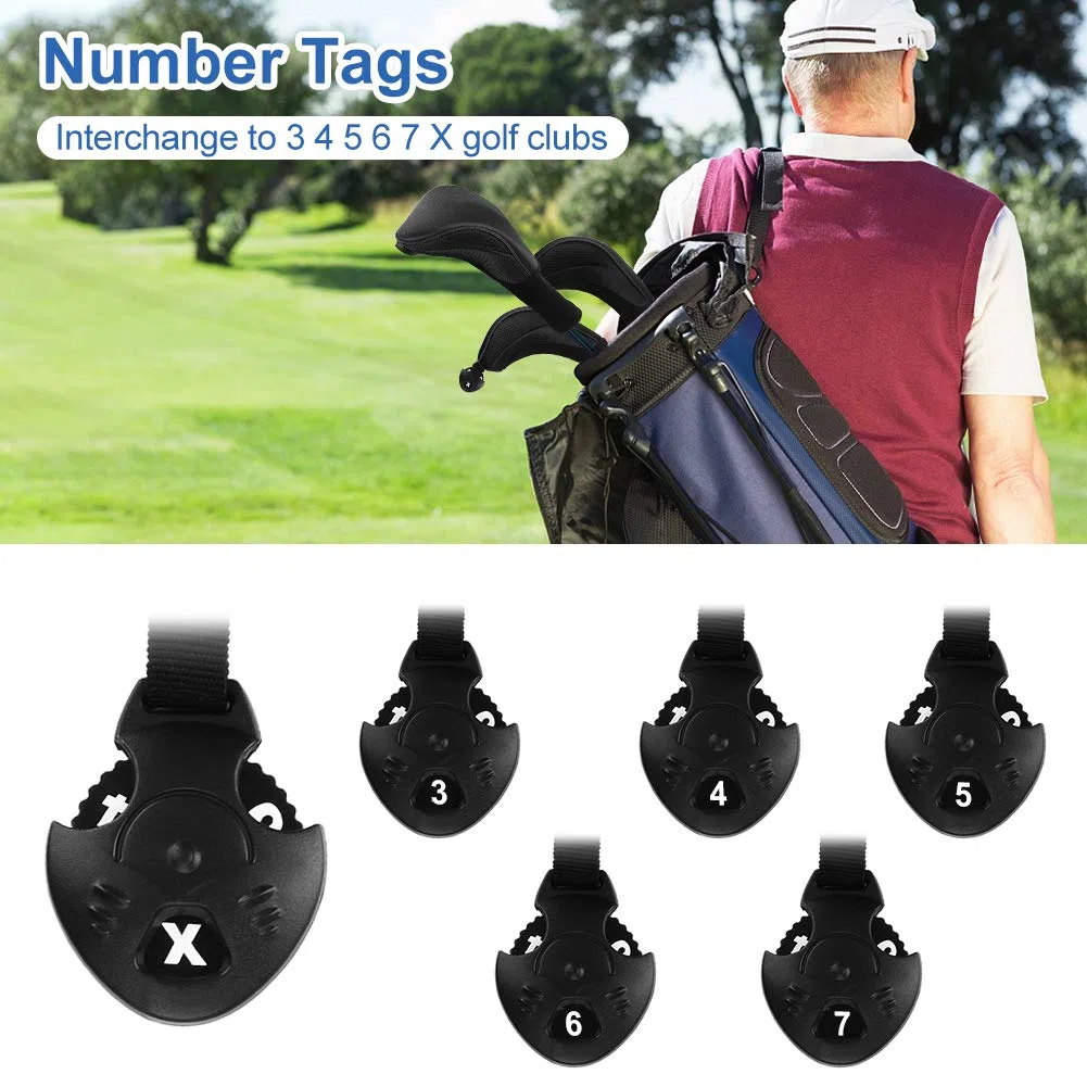 Lot de 3 Housses de Club de Golf pour Clubs de Golf Hybrides avec numéros interchangeables 3, 4, 5, 6, 7 x