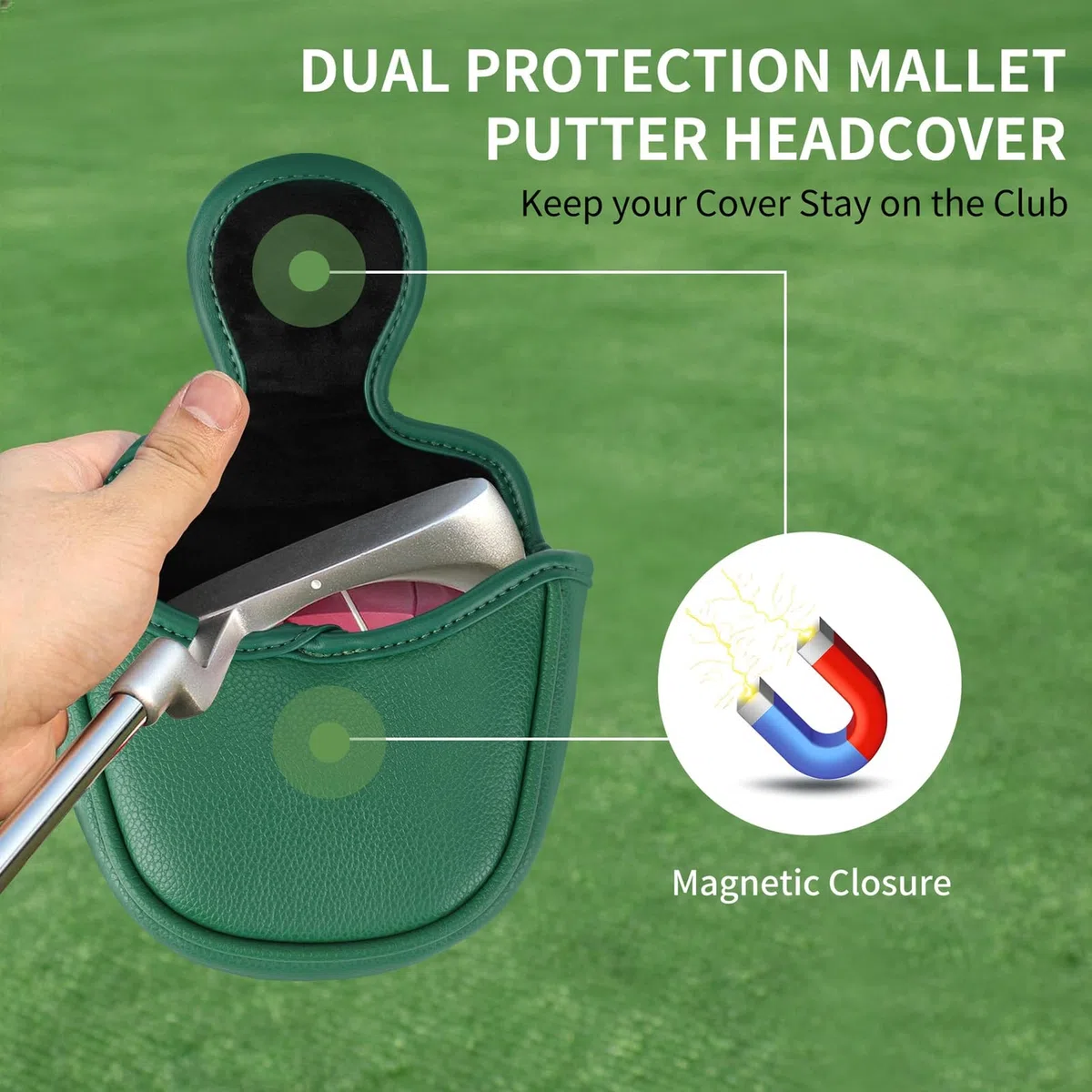 Luocute Couvre-tête de Club, Couvre-Chef de Protection en Cuir PU en Forme de Maïs avec Un Design Magnétique Puissant, Chef de Putter de Golf Amusant pour L'entraînement des