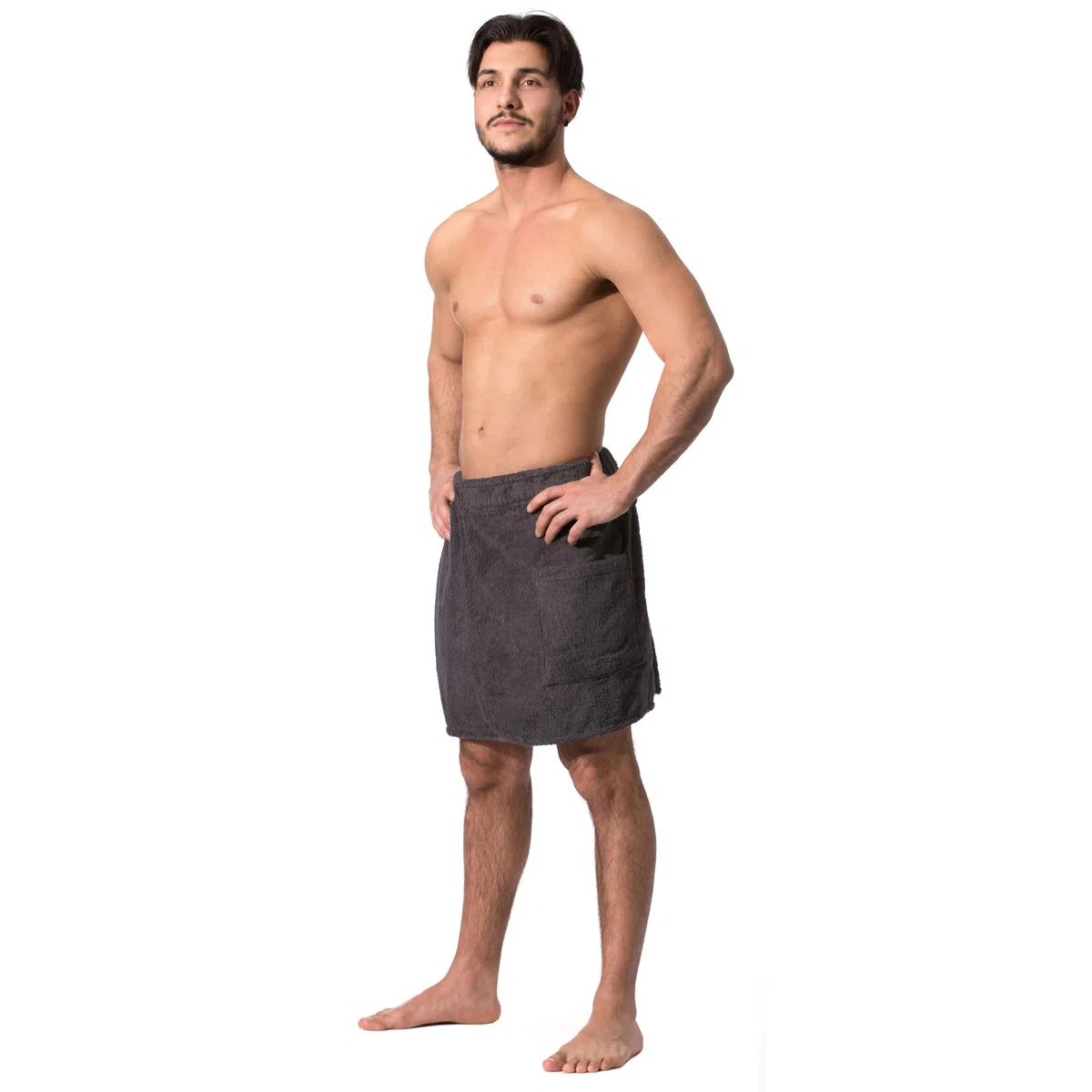 ZOLLNER Kilt de sauna pour hommes doux pour la peau et absorbant - coton - avec élastique etfermeture a scratch - certifié Oeko Tex®, 198