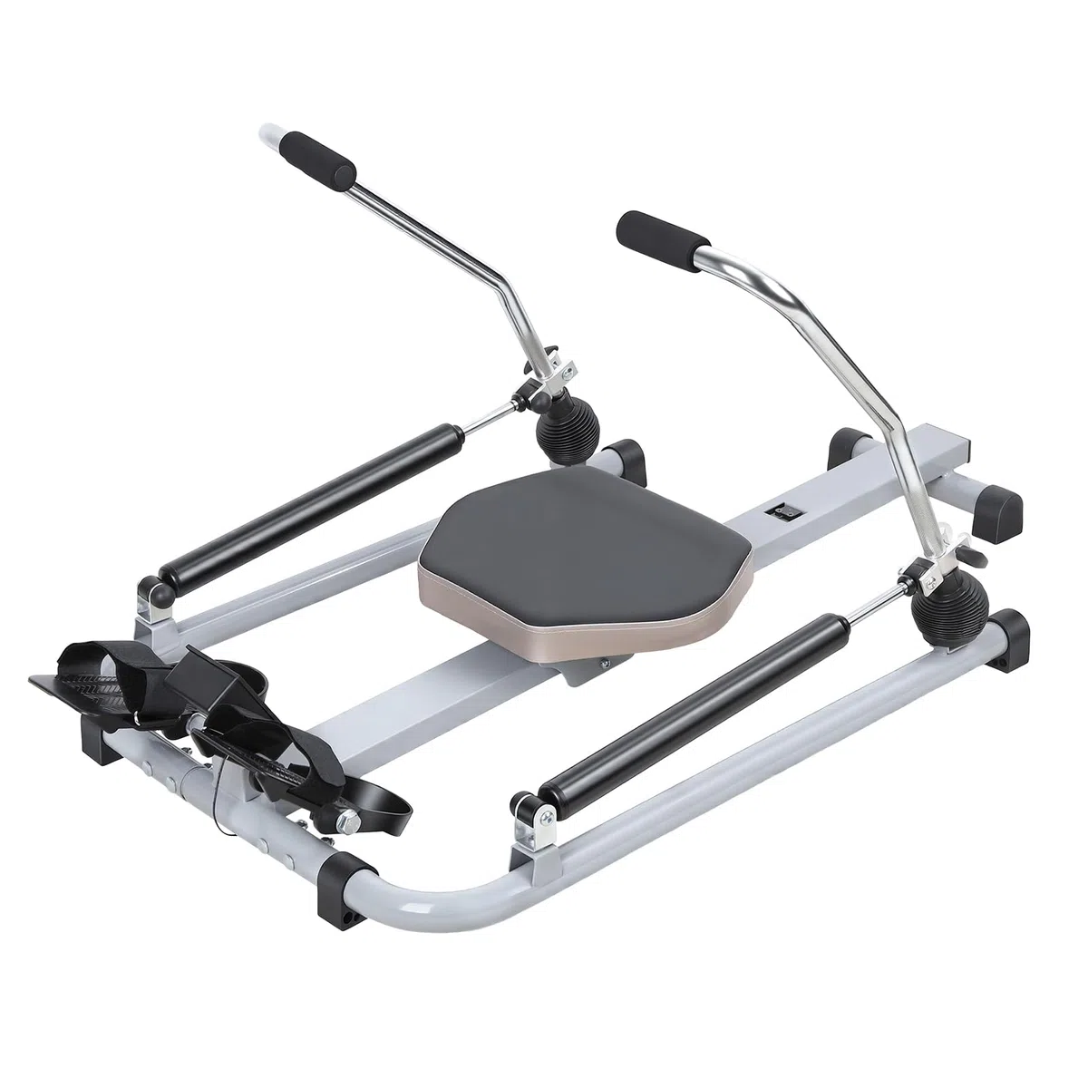 Rameur Pliable Appartement, Machine à Ramer à Vérin Hydraulique pour Musculation Maison, Appareil Musculation avec Moniteur LCD, Résistance Réglable 50kg, Siège Confortable, Charge 120kg