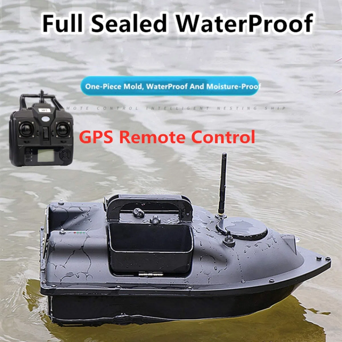 Appât De Pêche Bateau RC Bateau 500M Distance GPS Bait Boat GPS Postion Auto Croisière Télécommande Appât De Pêche Bateau avec Double Motors,12000mAh