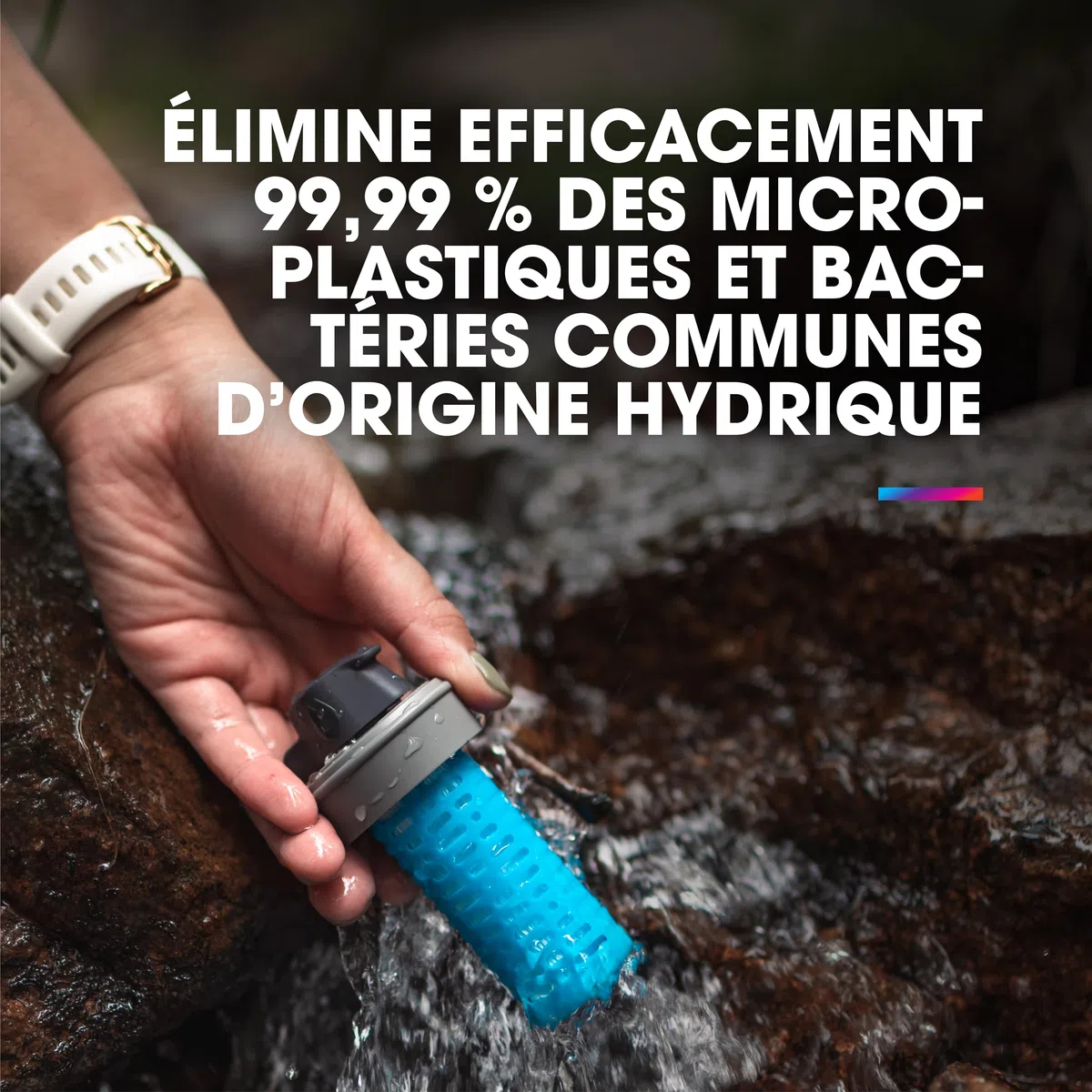 Bouchon Filtrant de 42 mm: Accessoire pour filtrer l'eau - Débit rapide - Parfait pour la randonnée, le camping, les voyages et la préparation aux situations d'urgence, Bleu