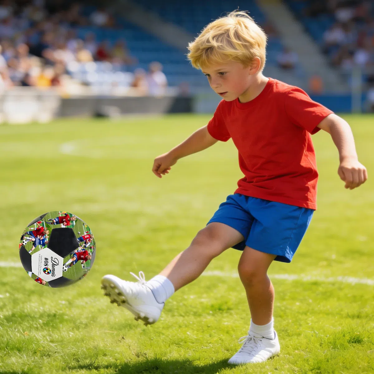 Ballon de Foot Personnalisé avec Photo - Ballon de Match sur Mesure Nom, Souvenir de Jeu, Cadeau Parfait pour Fils Fille Copain Père Entraîneur, Supporters de Foot, Anniversaire Diplôme S-XL