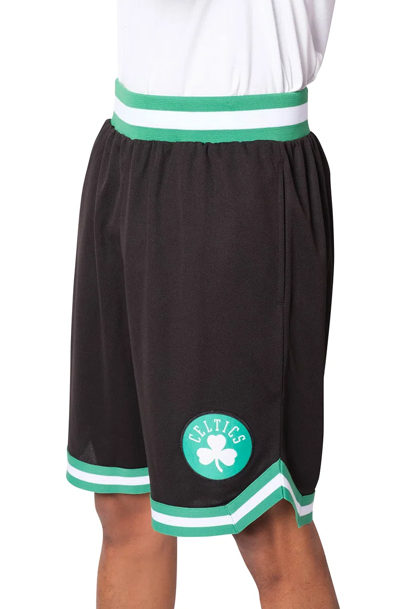 Unk NBA GSM3547F NBA Short de Basket-Ball tissé avec Logo de l'équipe en Poly, Noir, XXL