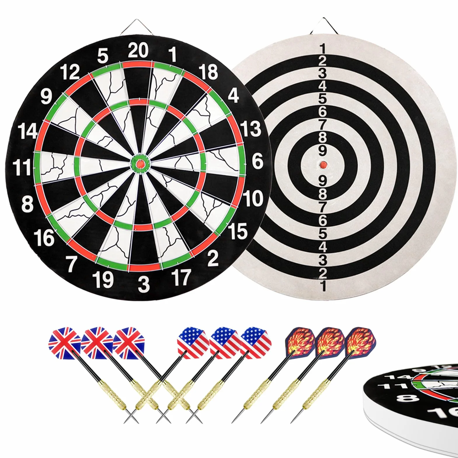 Cible de fléchettes avec jeu de fléchettes