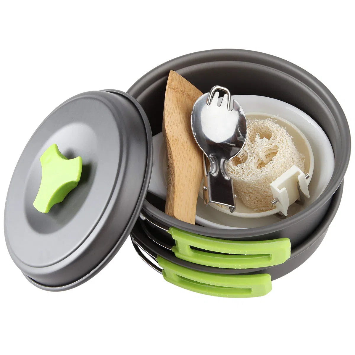 MalloMe Kit de Batterie de Cuisine de Camping pour Équipement de Sac à Dos - Kit de Cuisine de Camping - Réchaud de Camping Portable et Réchaud de Sac à Dos Compatible - Accessoires de Camping