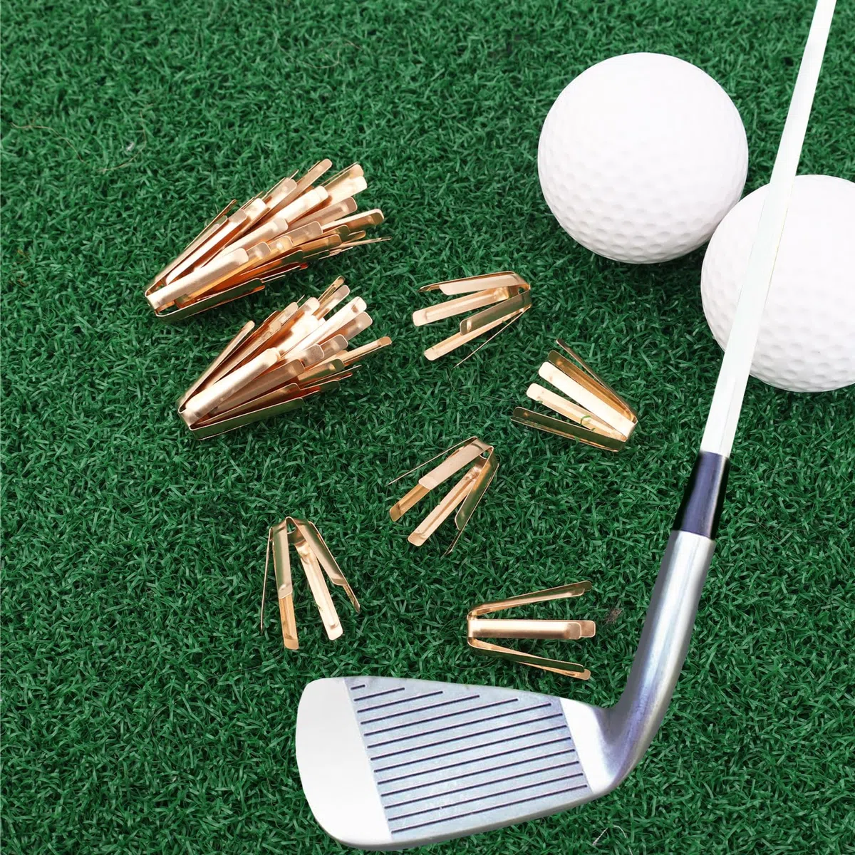 Tinoaly 50pcs Universelles 6 Pattes Laiton Cales pour Shaft de Golf, Réglables Adaptateurs Clubs de Golf Compatibles avec Les Calibres .335 .350 .355 .370 pour Tous Les Shafts for Hommes et Femmes