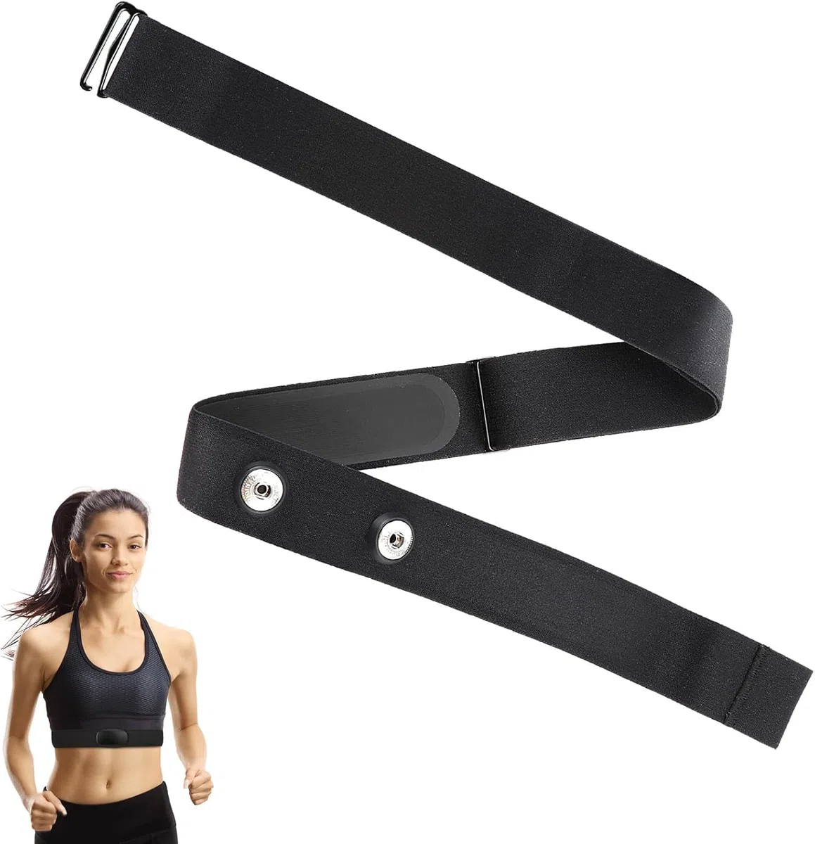 Ceinture Cardio Réglable (75 cm à 105 cm) pour Bluetooth Ant+ Cardiofrequencemetre Compatible avec Garmin, Wahoo, Polar H10 H9, Coospo, Magene, Bryton, Livlov, Détecteurs de Distance 45mm (2)
