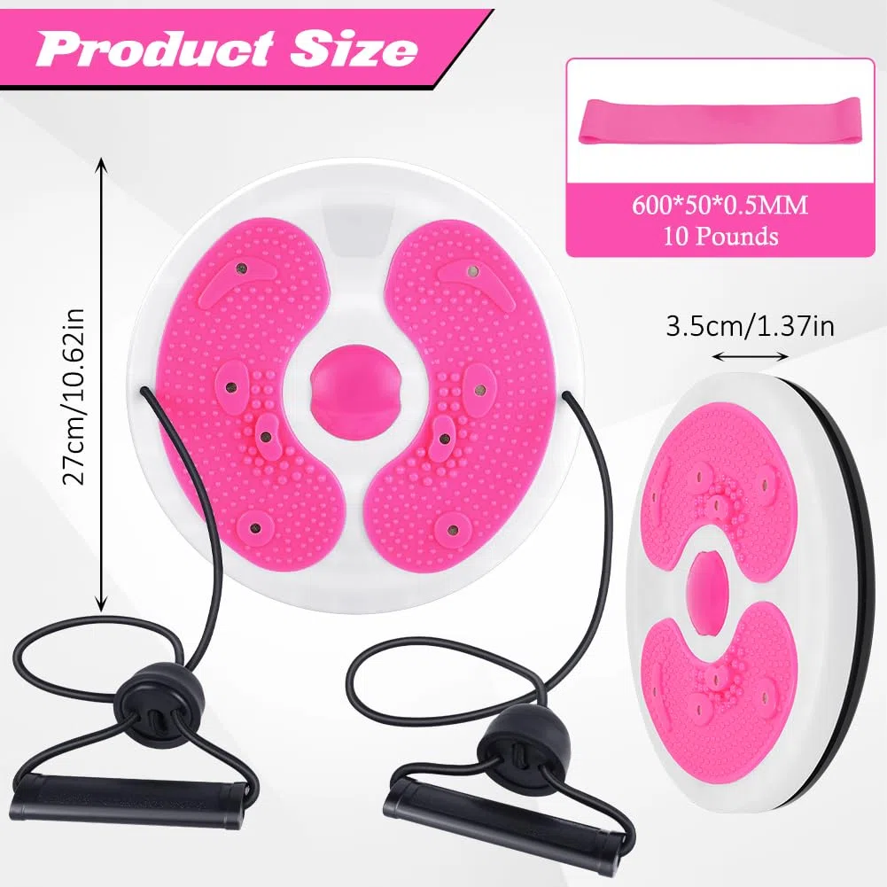 Flintronic Twist Disque de Taille, Disque de Torsion Fitness avec Corde, Twist Waist Board, Tour de Taille Torsion Disque, Planche d'équilibre Wobble Balance Board pour la Taille et Le Fitness