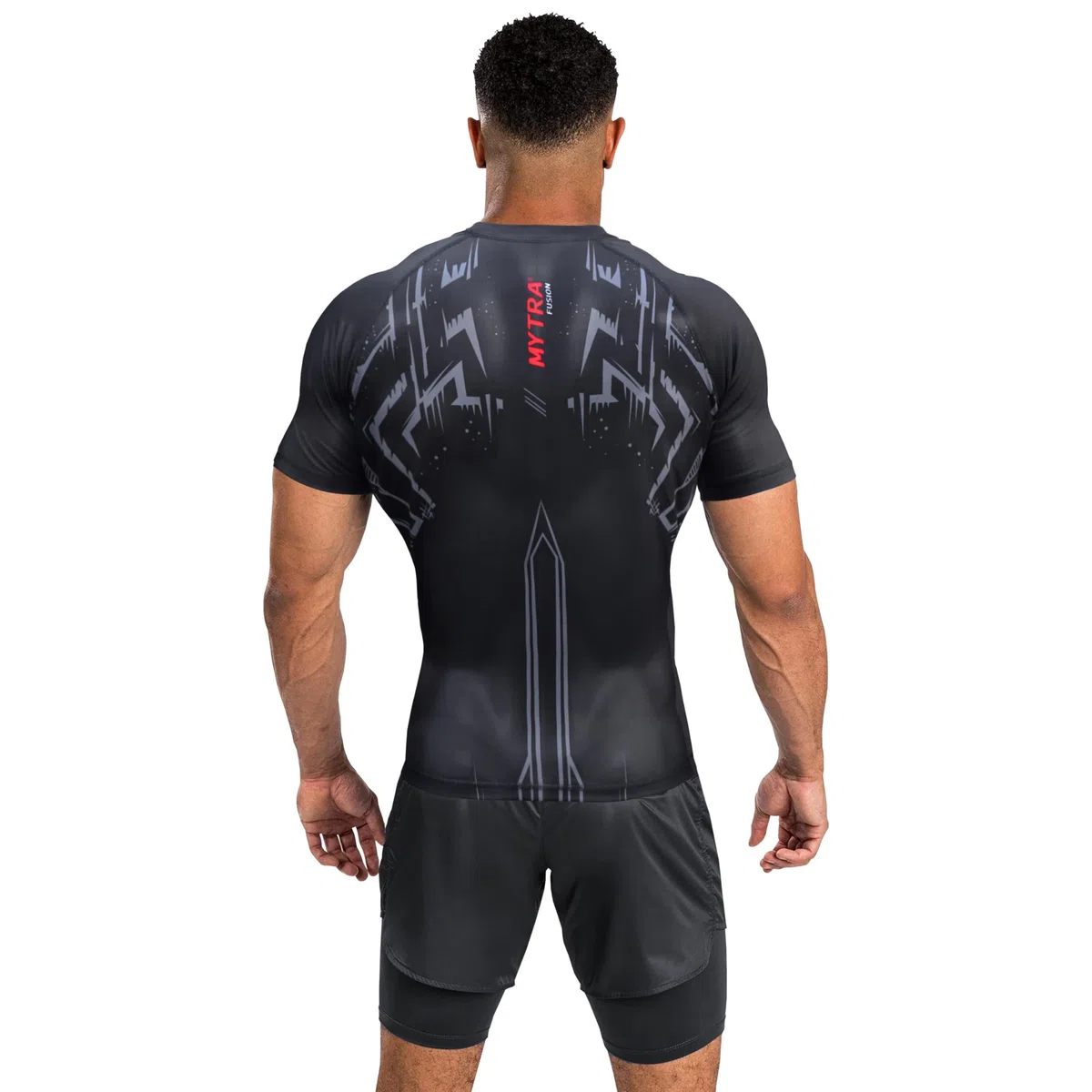Mytra Fusion MMA Rash Guard Couche de Base Compression BJJ Rashguard Hommes Rash Guard à séchage Rapide pour MMA, Gym, Entraînement et Course à Pied