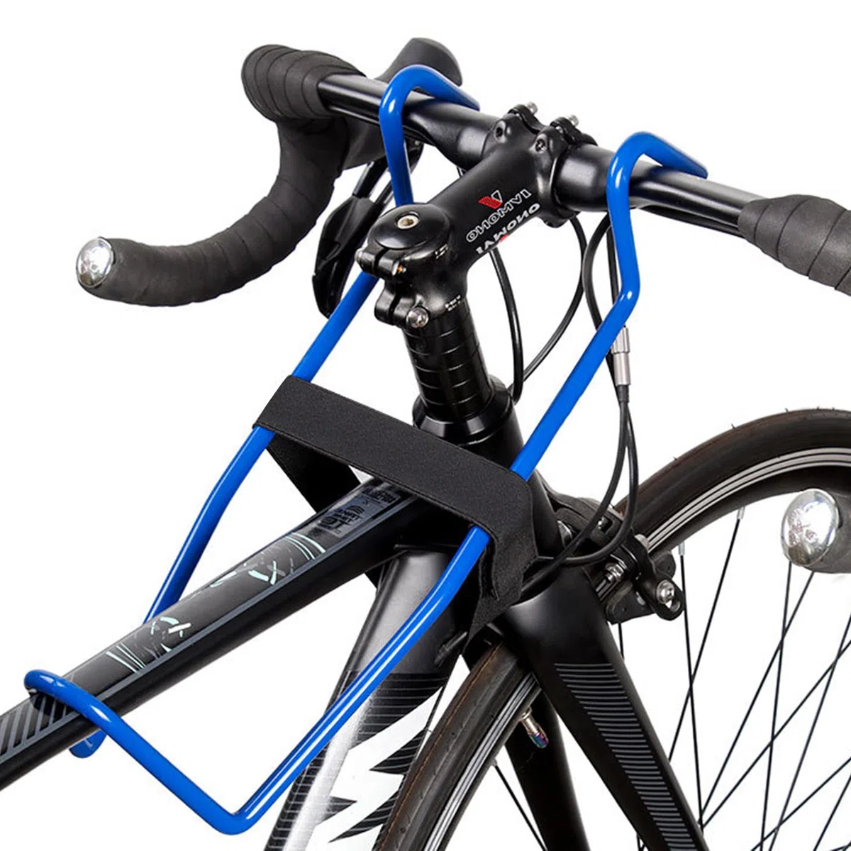 Mimoke Support de guidon de vélo - Stabilisateur pour vélo pour réparation et entretien, empêche la roue avant de tourner sur le support mural pour vélo